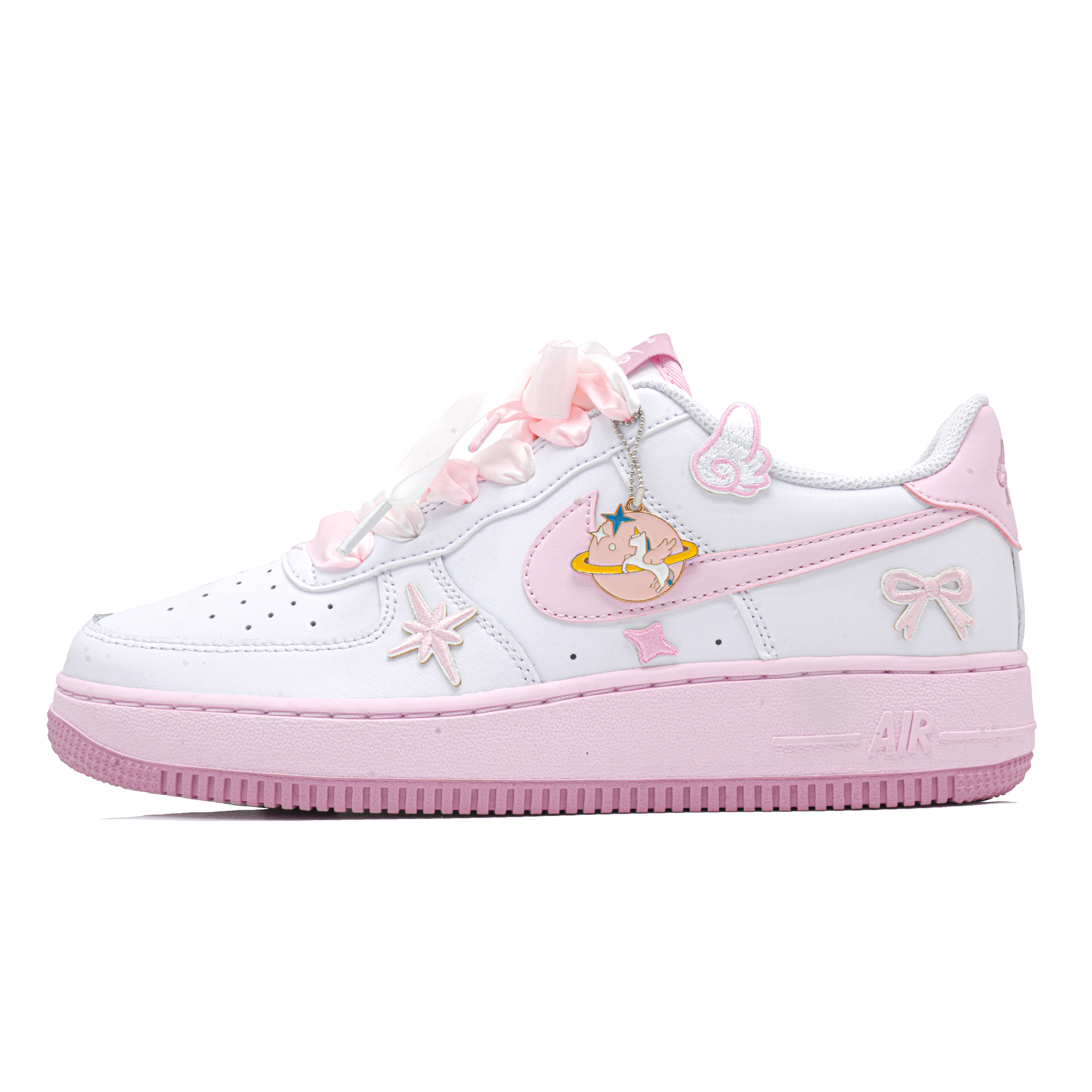 

Детские кроссовки для скейтбординга Air Force 1 Low с противоскользящим покрытием для подростков Nike, белый/розовый
