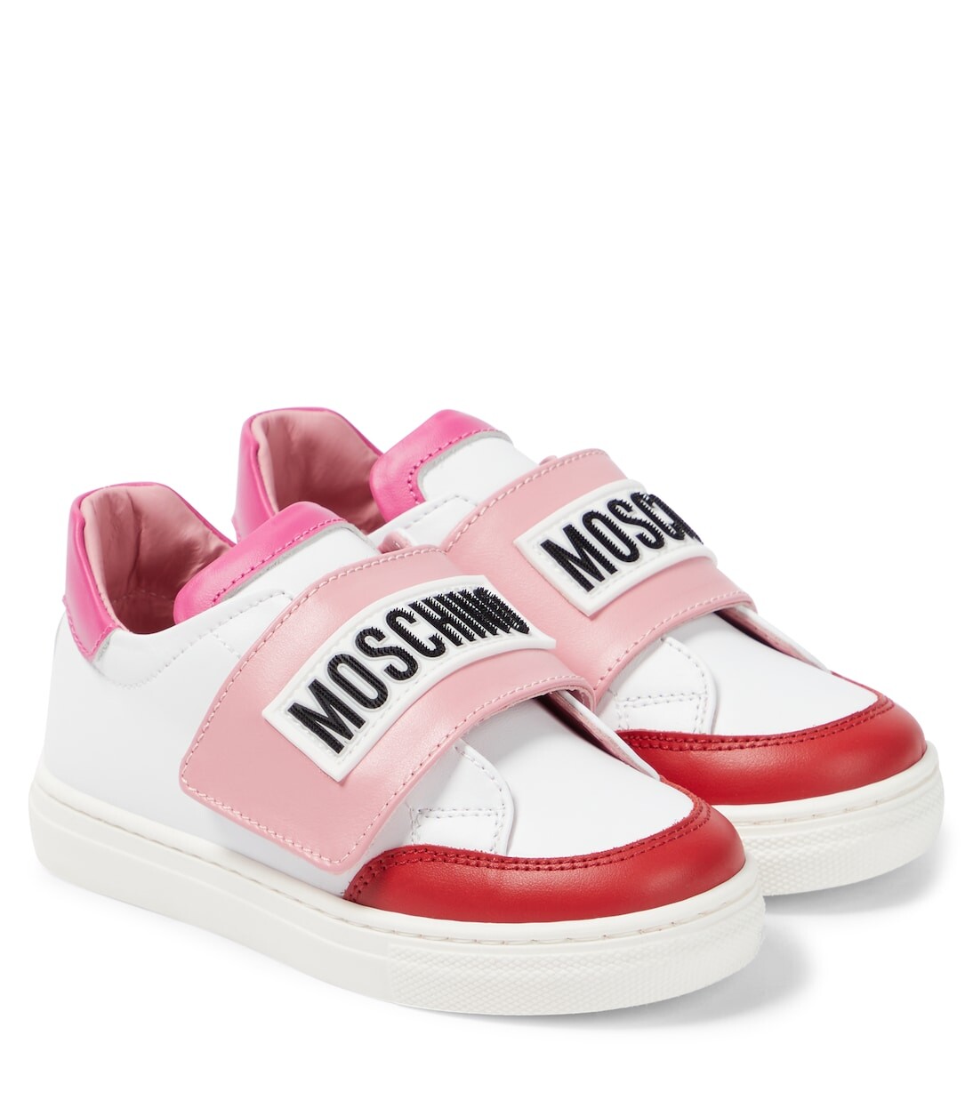 

Кожаные кроссовки с логотипом Moschino Kids, белый