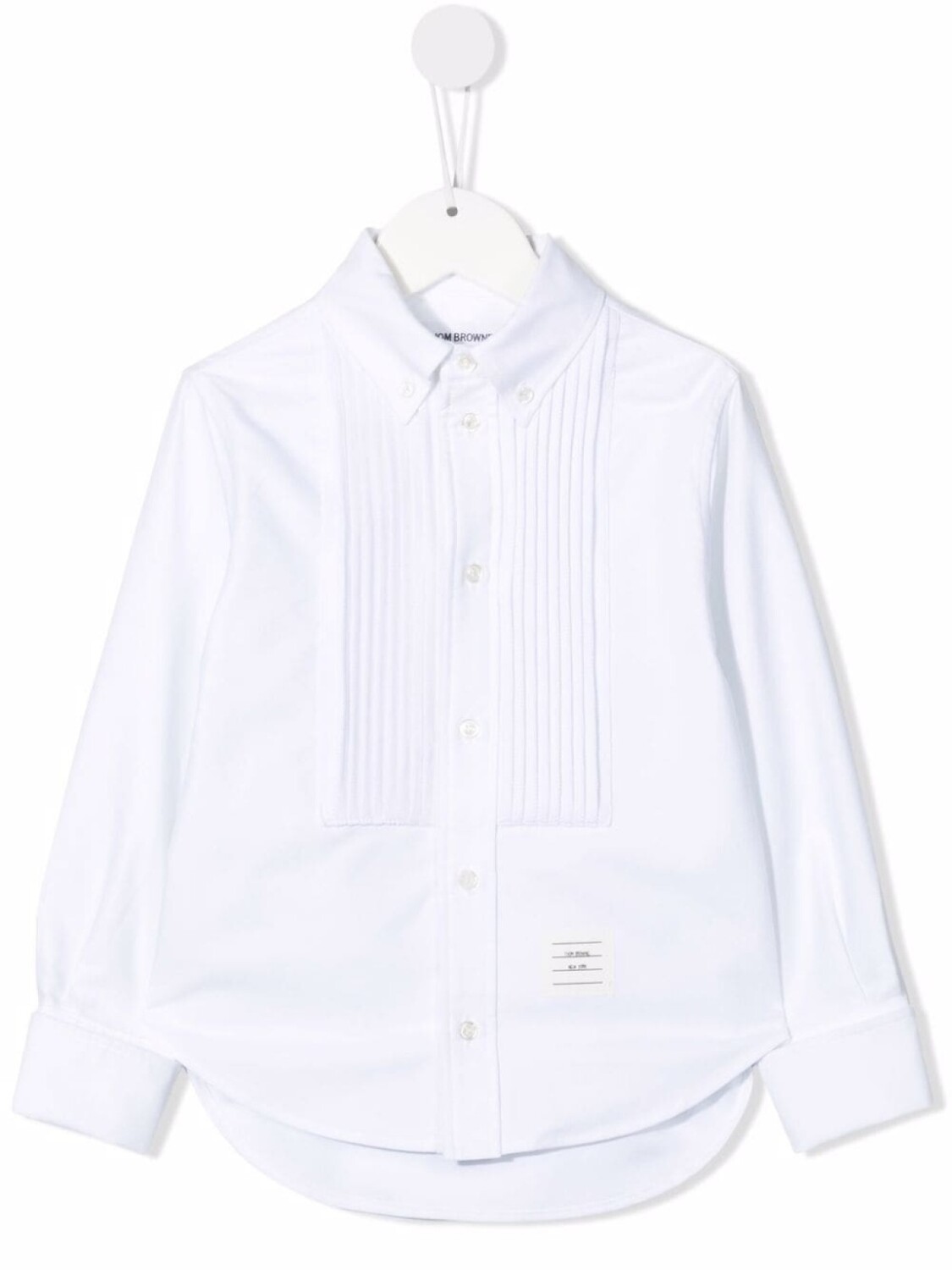 

Thom Browne Kids рубашка со складками, белый