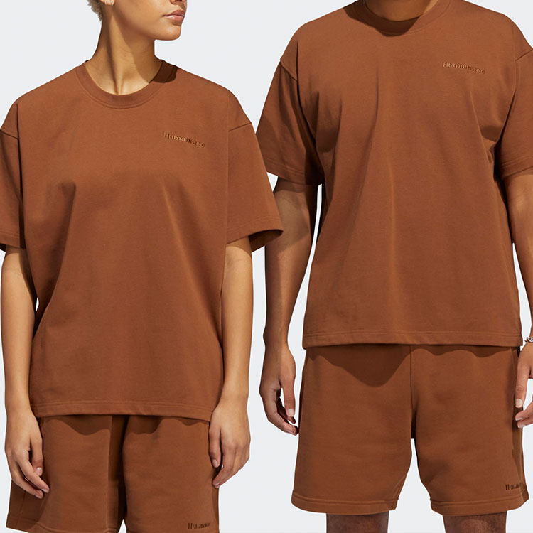 Футболка adidas x Pharrell Humanrace Small Logo T-Shirt 'Brown', коричневый — фото 3