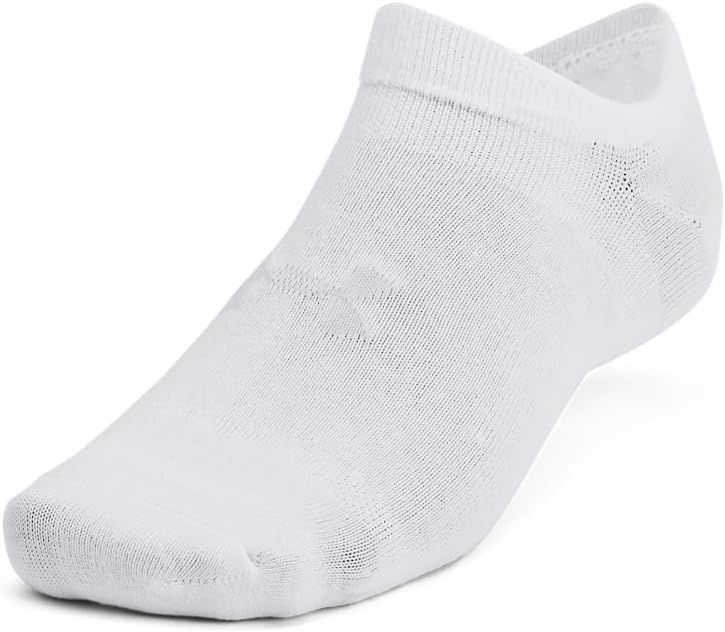 Легкие носки-невидимки Under Armour Kids' Essential 2.0 (6 шт.), (100) White/White/Halo Gray — фото 2