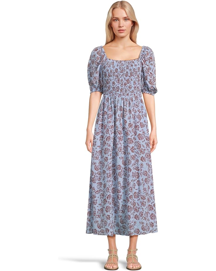 

Платье Madewell Smocked Short Sleeve Midi, цвет Saylor Floral Light Pool