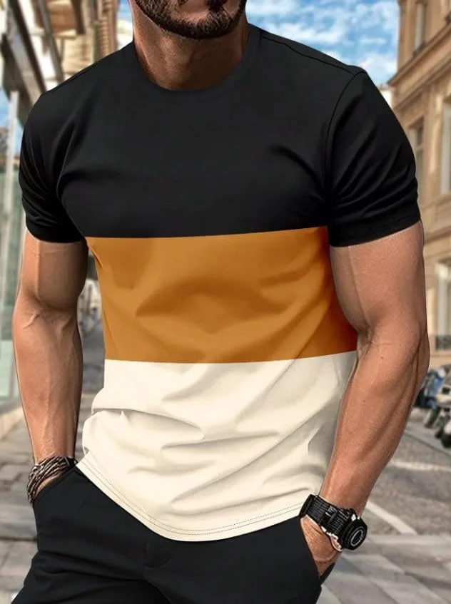 Мужская летняя футболка Colorblock — дышащая и удобная — фото 2