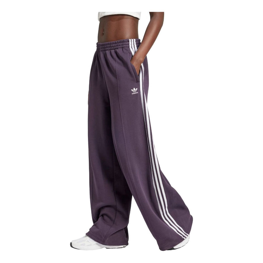 

Спортивные брюки (WMNS) adidas 3-Stripes Loose French Terry Wide Leg Pants 'Aurora Black', фиолетовый