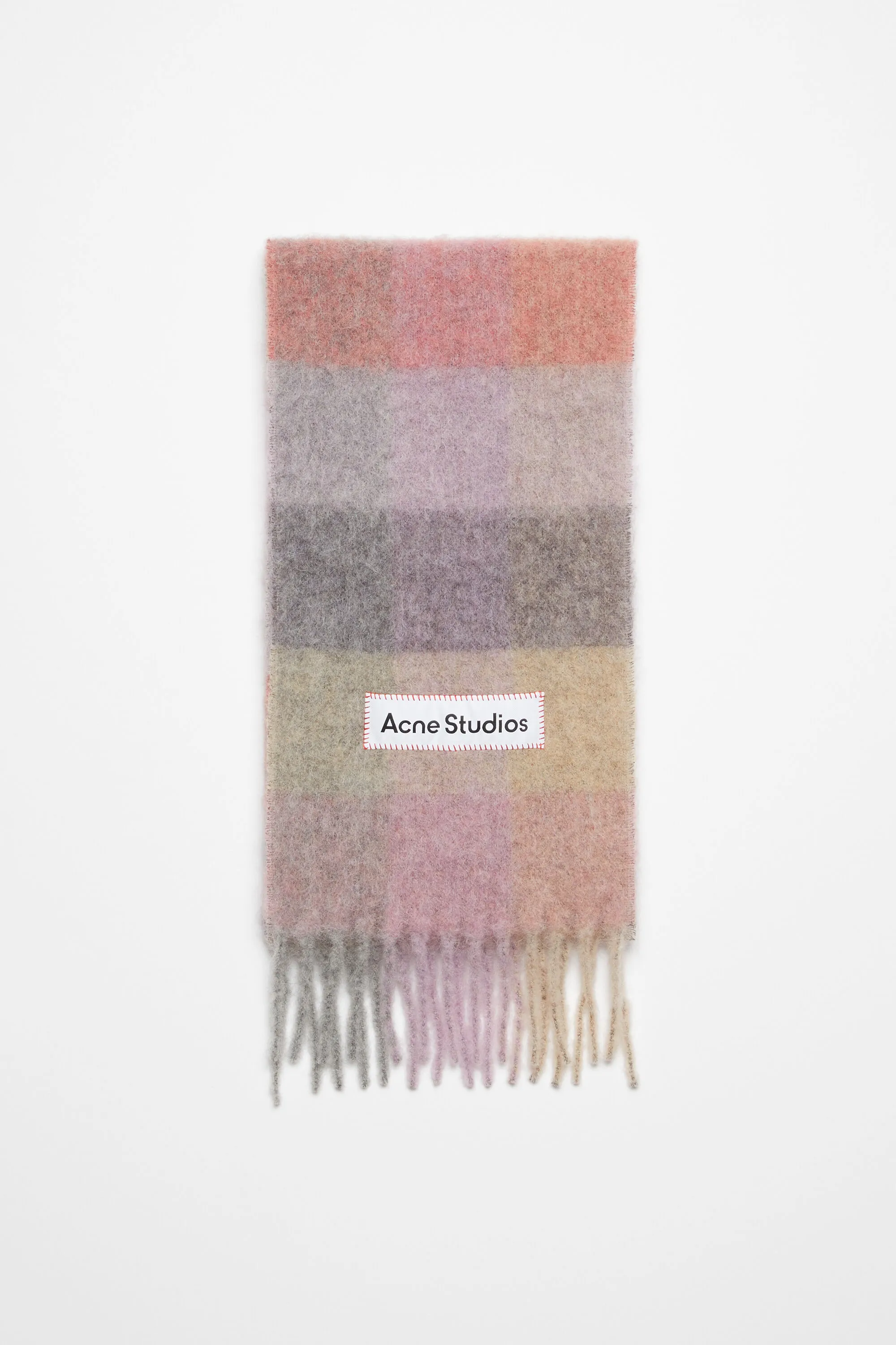 

Шарф в клетку из мохера Acne Studios, Fuchsia/lilac/pink