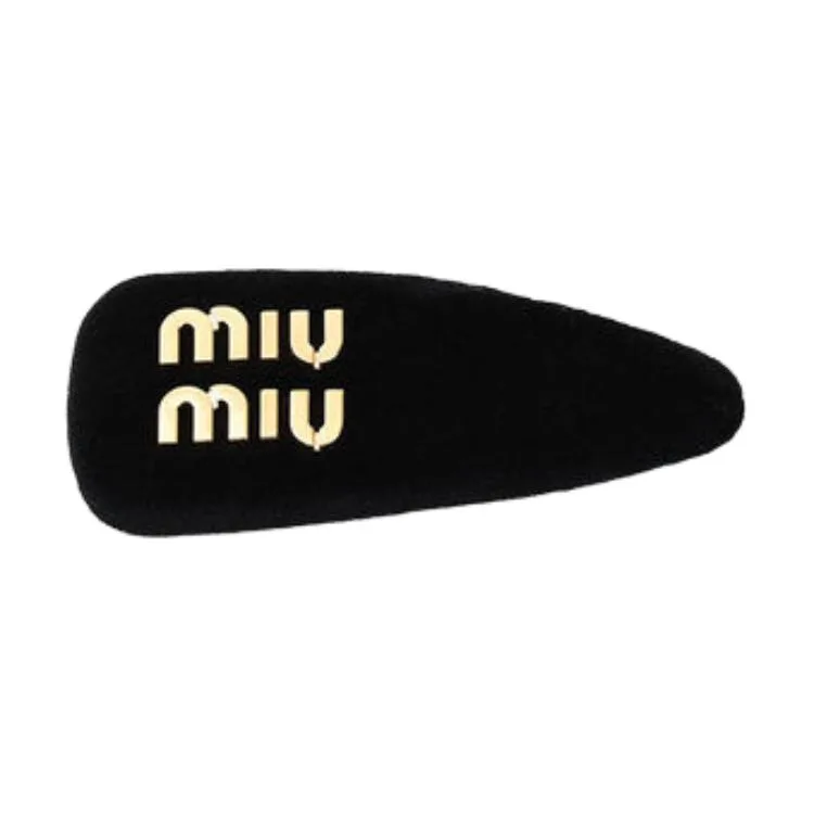 MIU MIU Металлические заколки для волос женские черные — фото 3