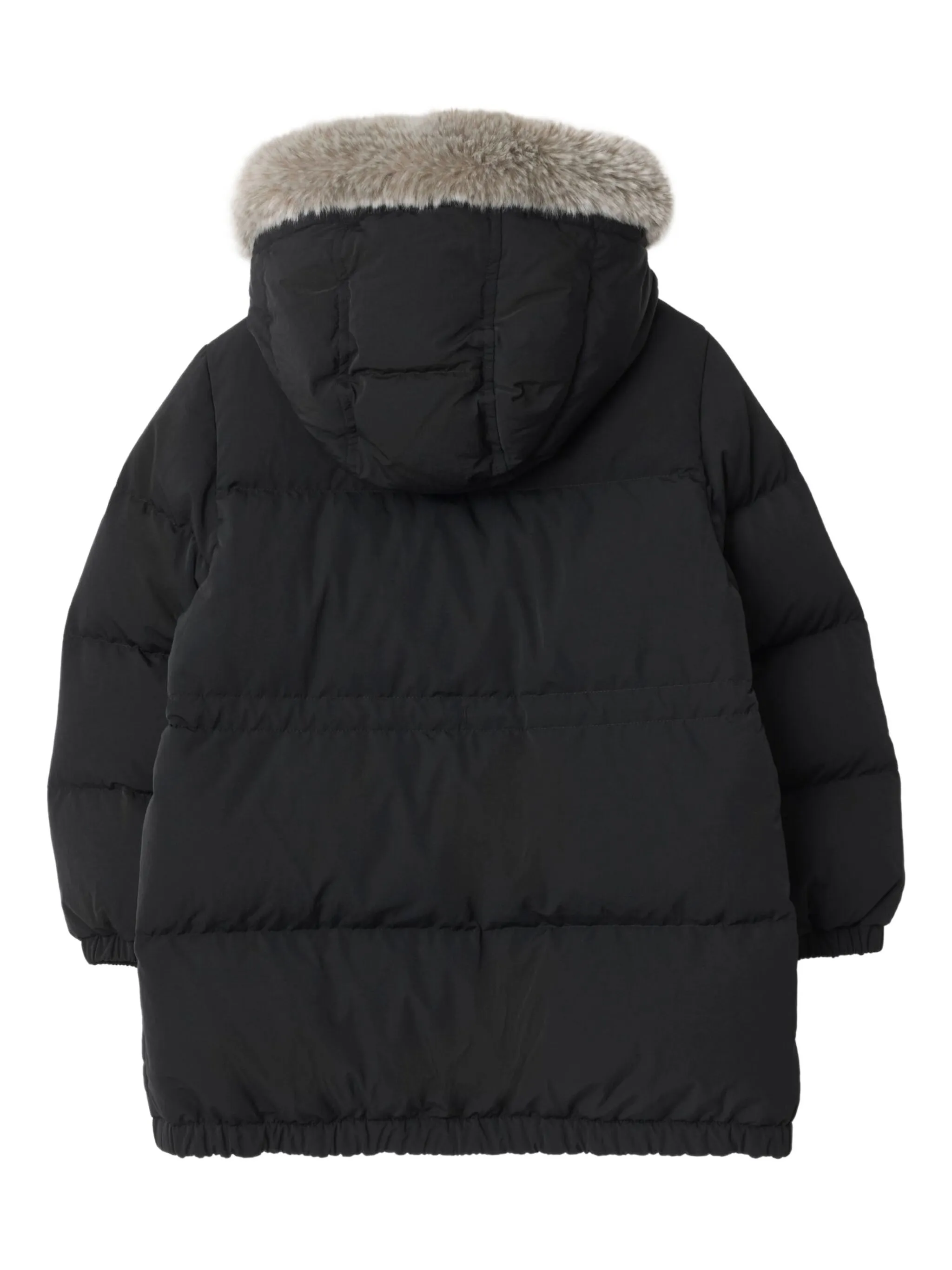 Съемная куртка с капюшоном из искусственного меха Burberry Kids, черный — фото 2