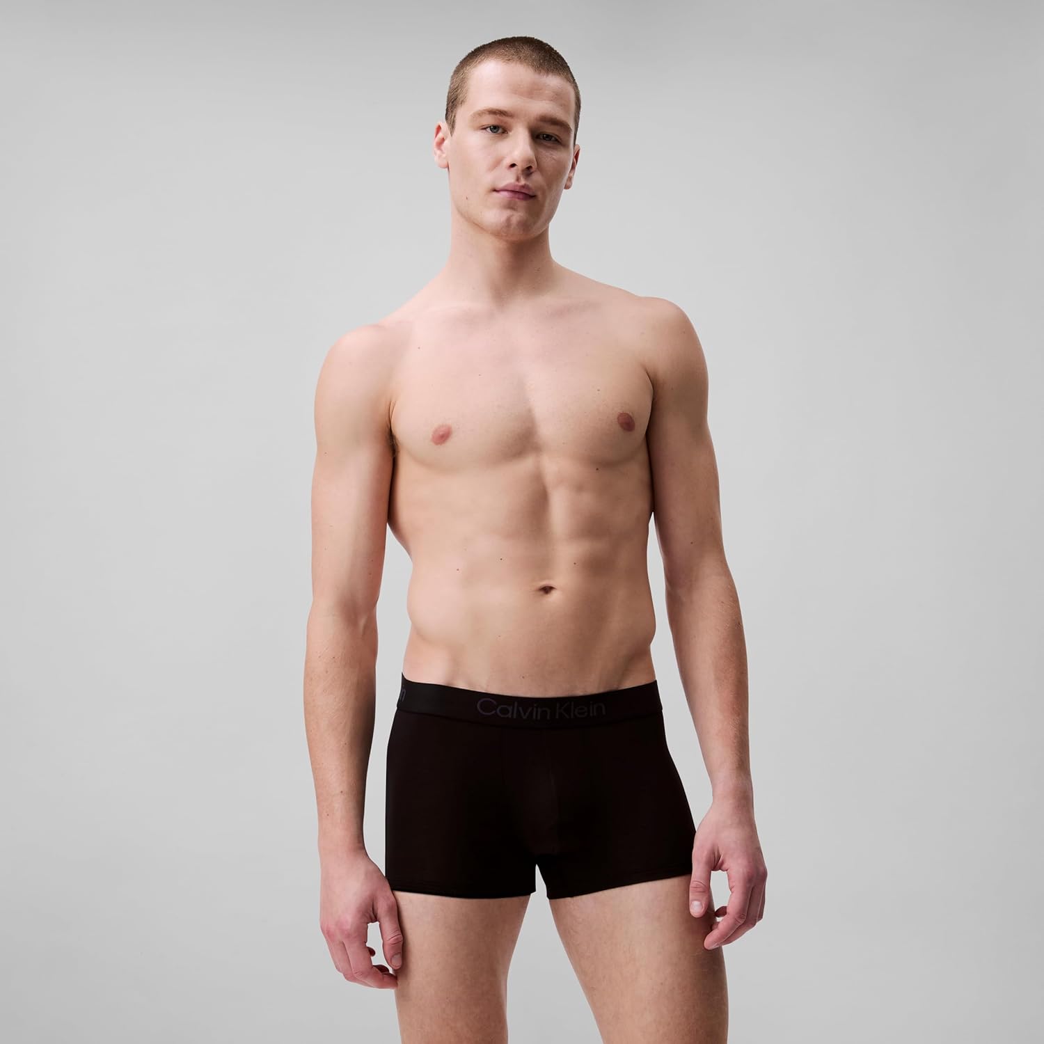Calvin Klein мужские ультрамягкие современные модальные боксеры из трех пар, Black, Shoreline, Grey Heather — фото 2