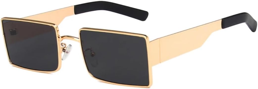 

Роскошные маленькие солнцезащитные очки для женщин и мужчин в стиле стимпанк, с металлической оправой, для вождения и путешествий, с защитой от УФ-излучения UV400 VVTWSSW, Gold Gray