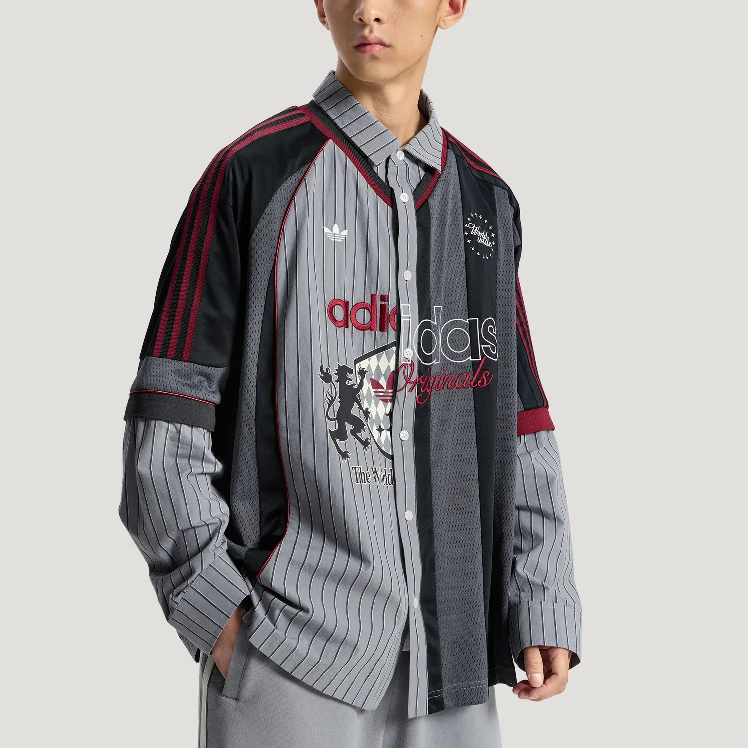 Футболка Adidas Originals SS26 мужская серая с черным — фото 4