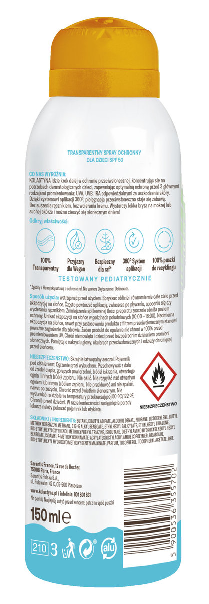KOLASTYNA SUN MIST SPF 50 (ВЫСОКАЯ ЗАЩИТА) SPF 150 МЛ — фото 2