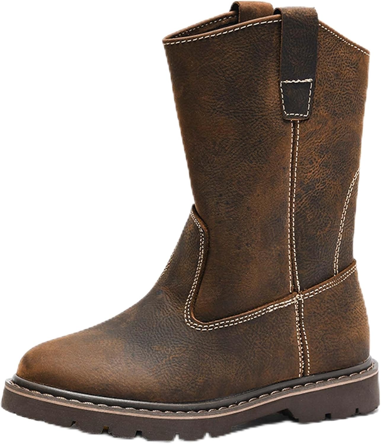 

Мужские модные ботинки Комфортные легкие мотоботы Классические ретро повседневные ботинки Для ходьбы на улице с противоскользящей подошвой Водонепроницаемые кожаные ботинки для мужчин Duagl, коричневый