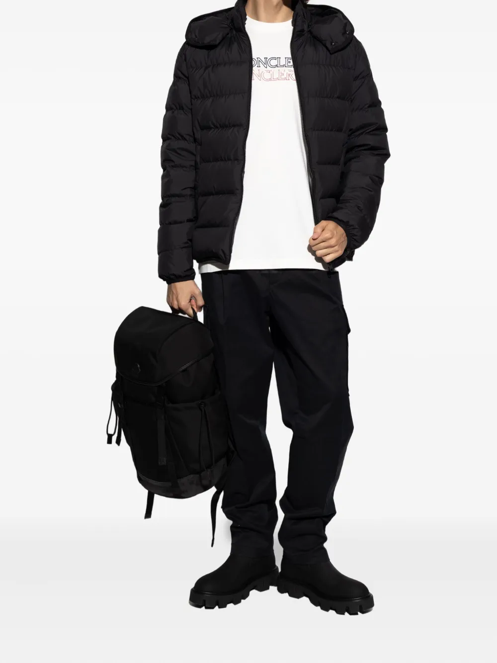 Хлопковая футболка с логотипом MONCLER, белый — фото 2