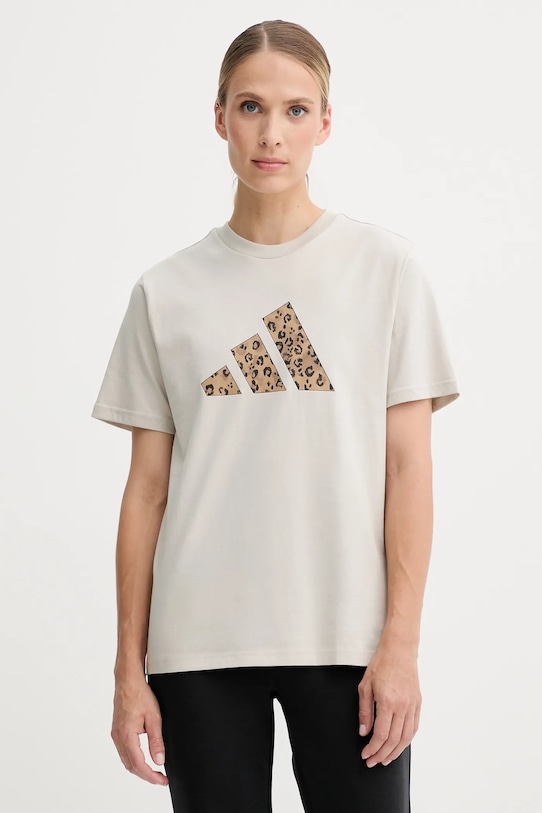 

Хлопковая футболка Adidas, серый