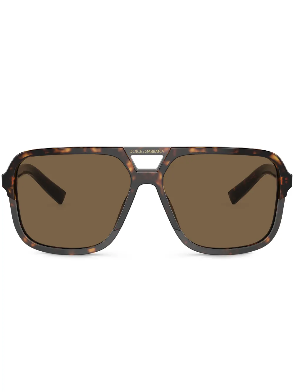 

Солнцезащитные очки-авиаторы черепаховой расцветки Dolce & Gabbana Eyewear, коричневый