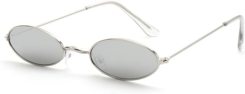 

Солнцезащитные очки конфетного цвета с металлическим покрытием, защита от ультрафиолета UV400, маленькая овальная форма, женские солнцезащитные очки DSVIGF, B Silver Silver