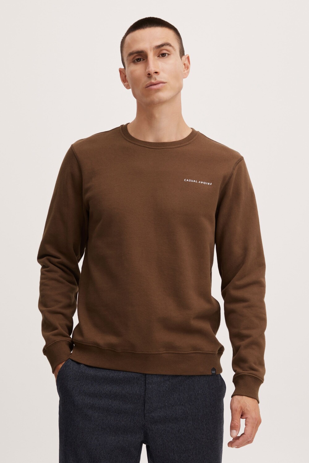 

Толстовка CASUAL FRIDAY Rundhalspullover CFSeverin 20504054, коричневый