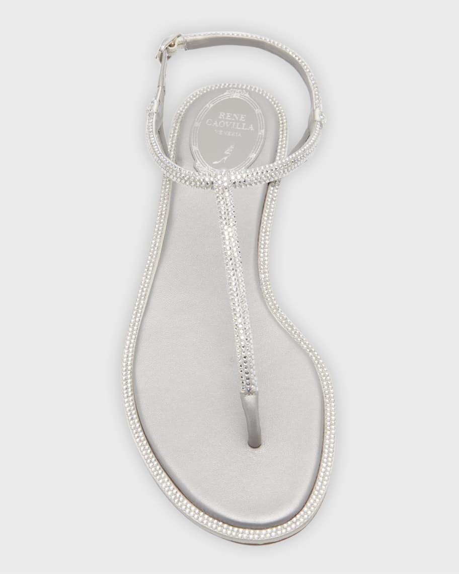 Сандалии с Т-образным ремешком и ремешками из страза Rene Caovilla — фото 4