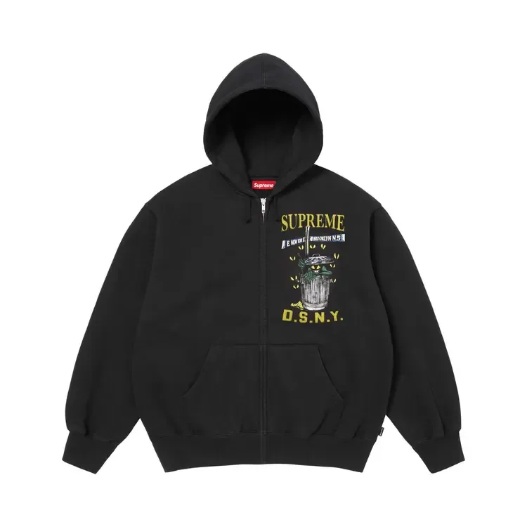 Толстовка Supreme x Dsny на молнии с капюшоном, черная