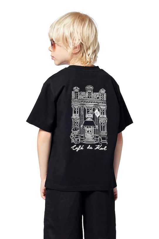 

Детская хлопковая футболка Karl Lagerfeld, черный