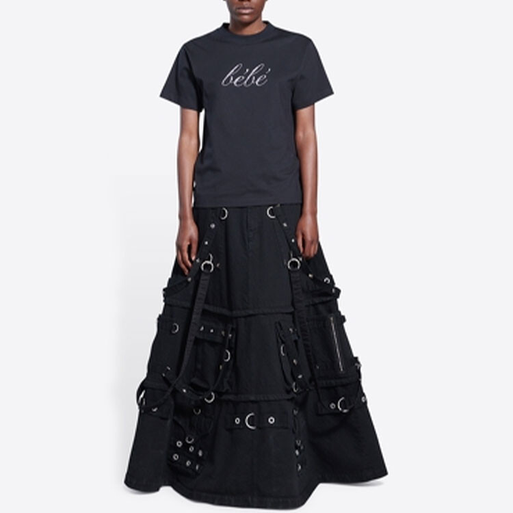 Футболка женская Balenciaga Bebe в винтажном стиле, черный — фото 3