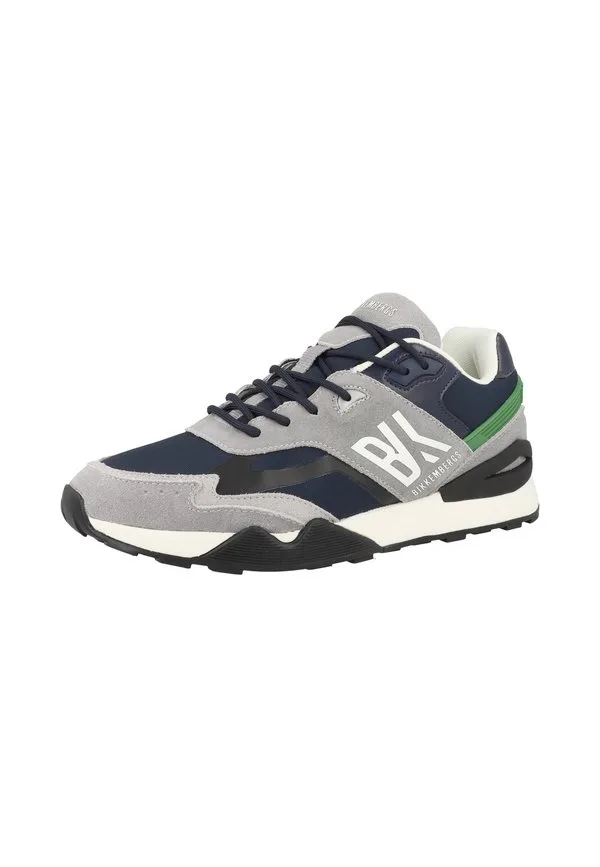 Кроссовки schuhe в стиле ретро серо-серо-темно-зеленые Bikkembergs, Grey-Lt Grey-Navy-Green — фото 2