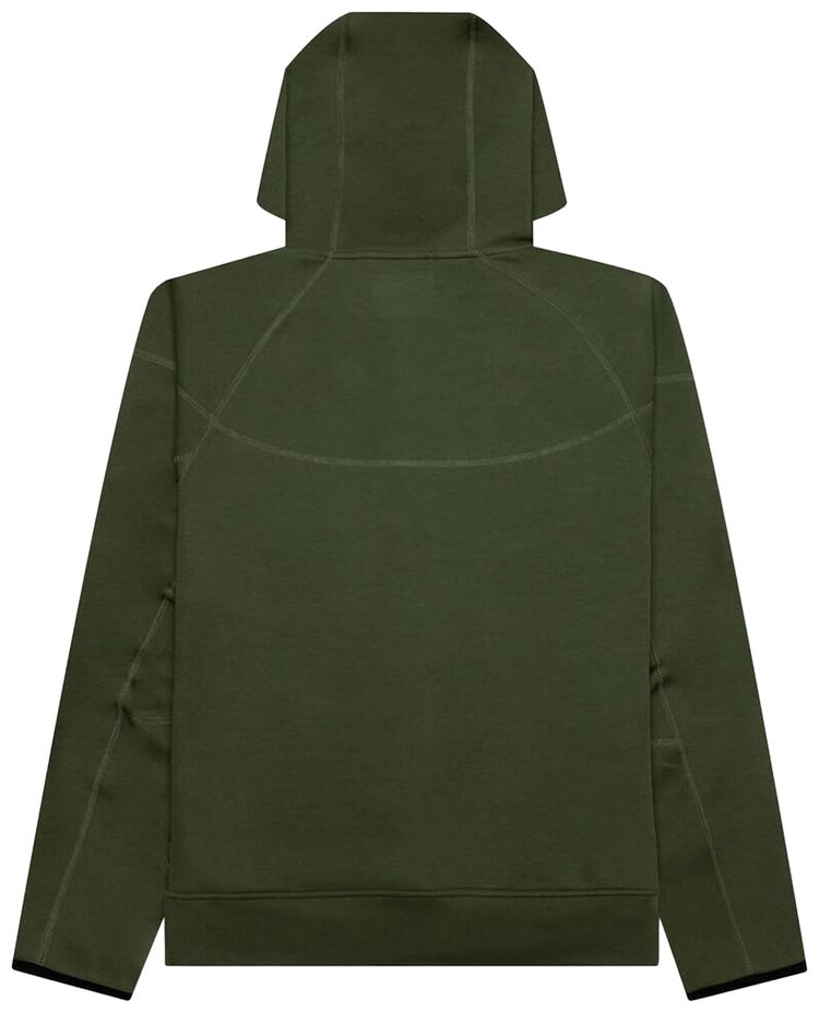 Худи Nike Sportswear Tech Fleece Windrunner Full Zip Hoodie 'Medium Olive/Black', зеленый — фото 2