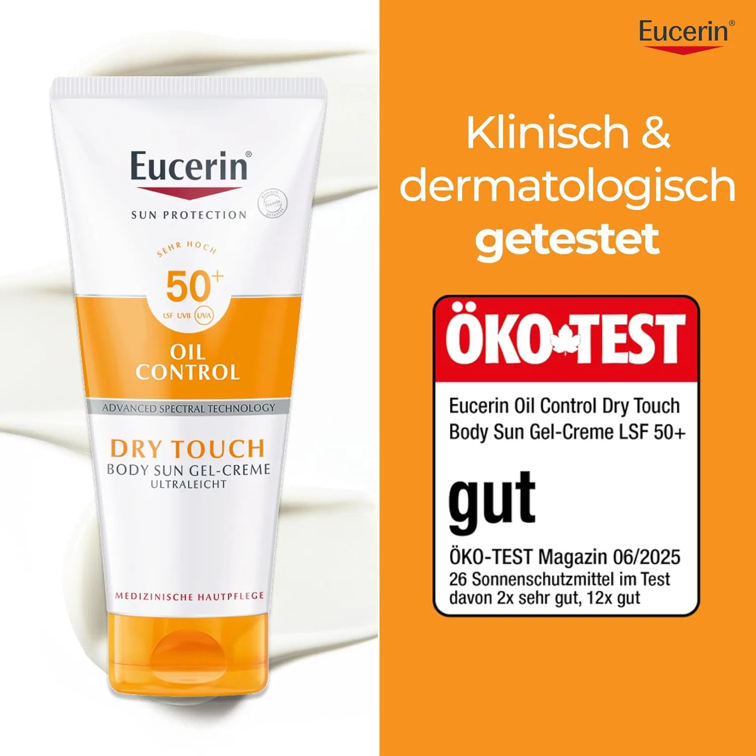 Солнцезащитный гель-крем для тела «Oil Control Body Sun Gel Cream SPF 50+» (200 мл) от Eucerin Eucerin — фото 2