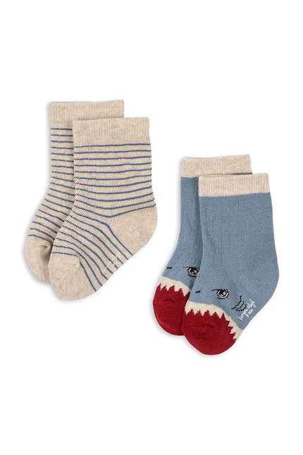 Носки детские 2 пары с узором SHARK RIB SOCKS 2 шт Konges Sløjd, мультиколор