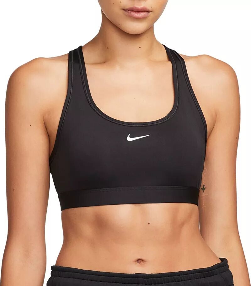 

Женский спортивный бюстгальтер без подкладок с легкой поддержкой Nike Swoosh Light, черный