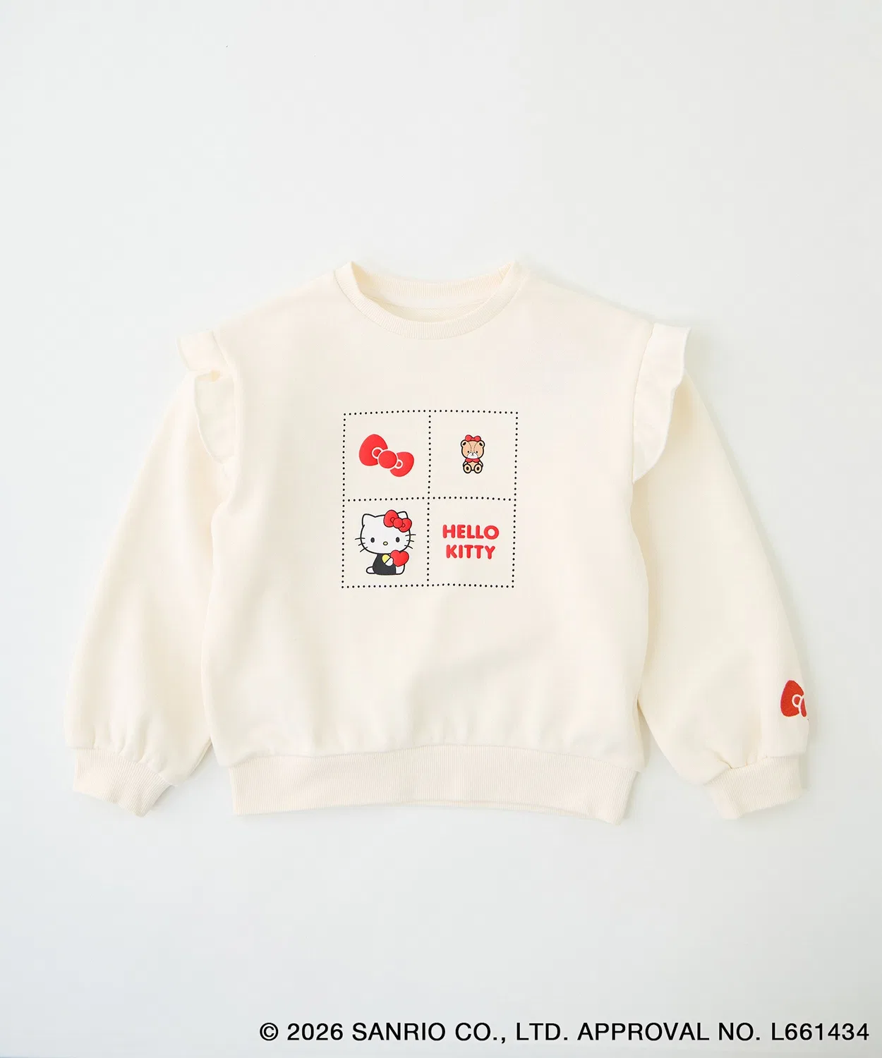 Свитшот детский ROPE' PICNIC x Hello Kitty с принтом и вышивкой, кремовый — фото 2