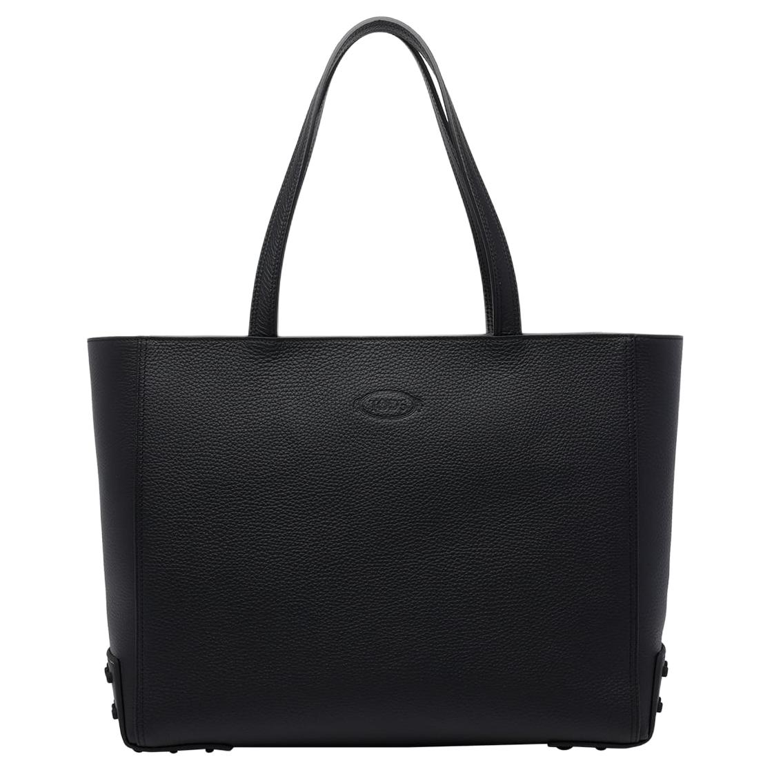 TOD'S Кожаная наплечная сумка Cow Leather Medium черная мужская — фото 3