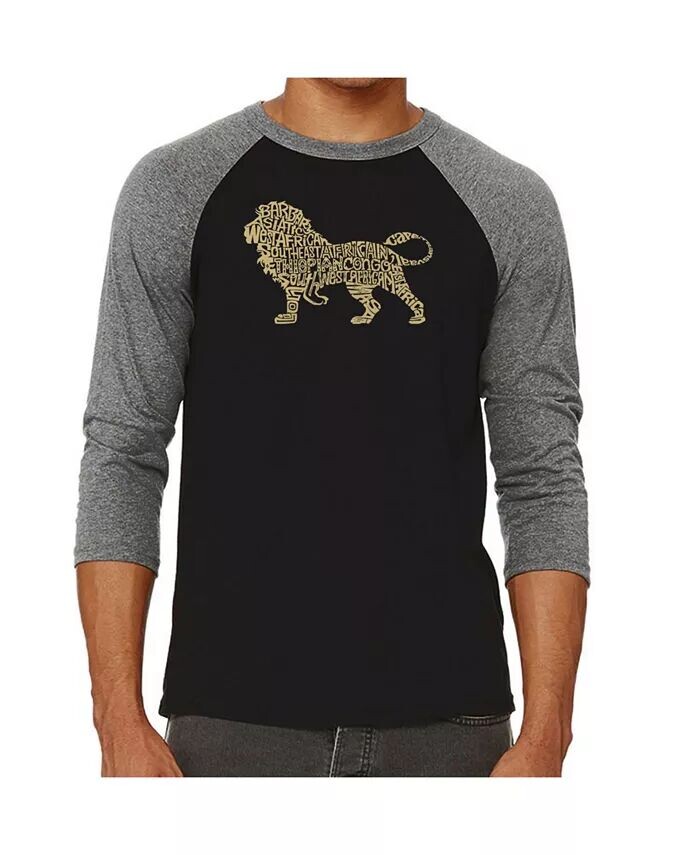 

Футболка мужская Lion с принтом «Реглан» LA Pop Art, серый