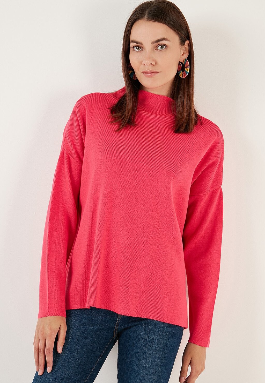 

Свитер Long Back LELA, цвет fuchsia