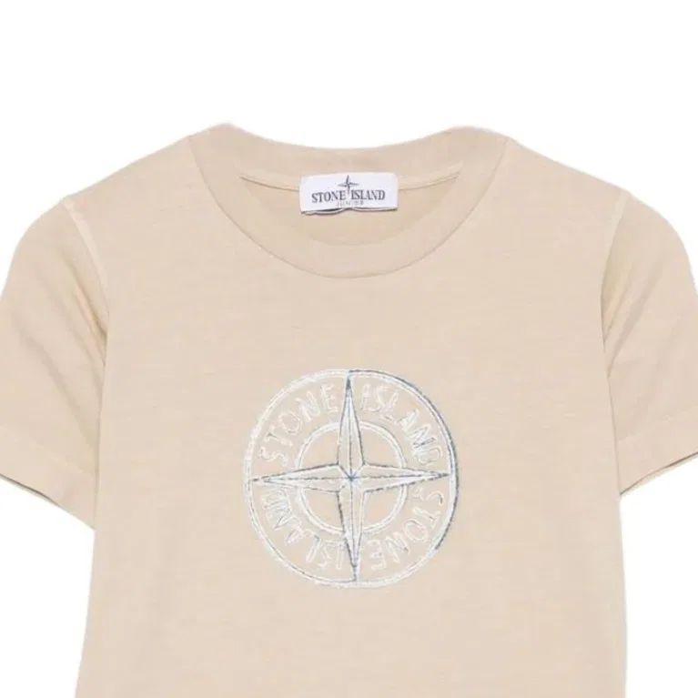 Детская футболка с круглым вырезом STONE ISLAND, Beige — фото 4