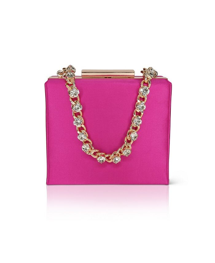 

Миниатюрный атласный клатч Billie Box Jewel Badgley Mischka, розовый