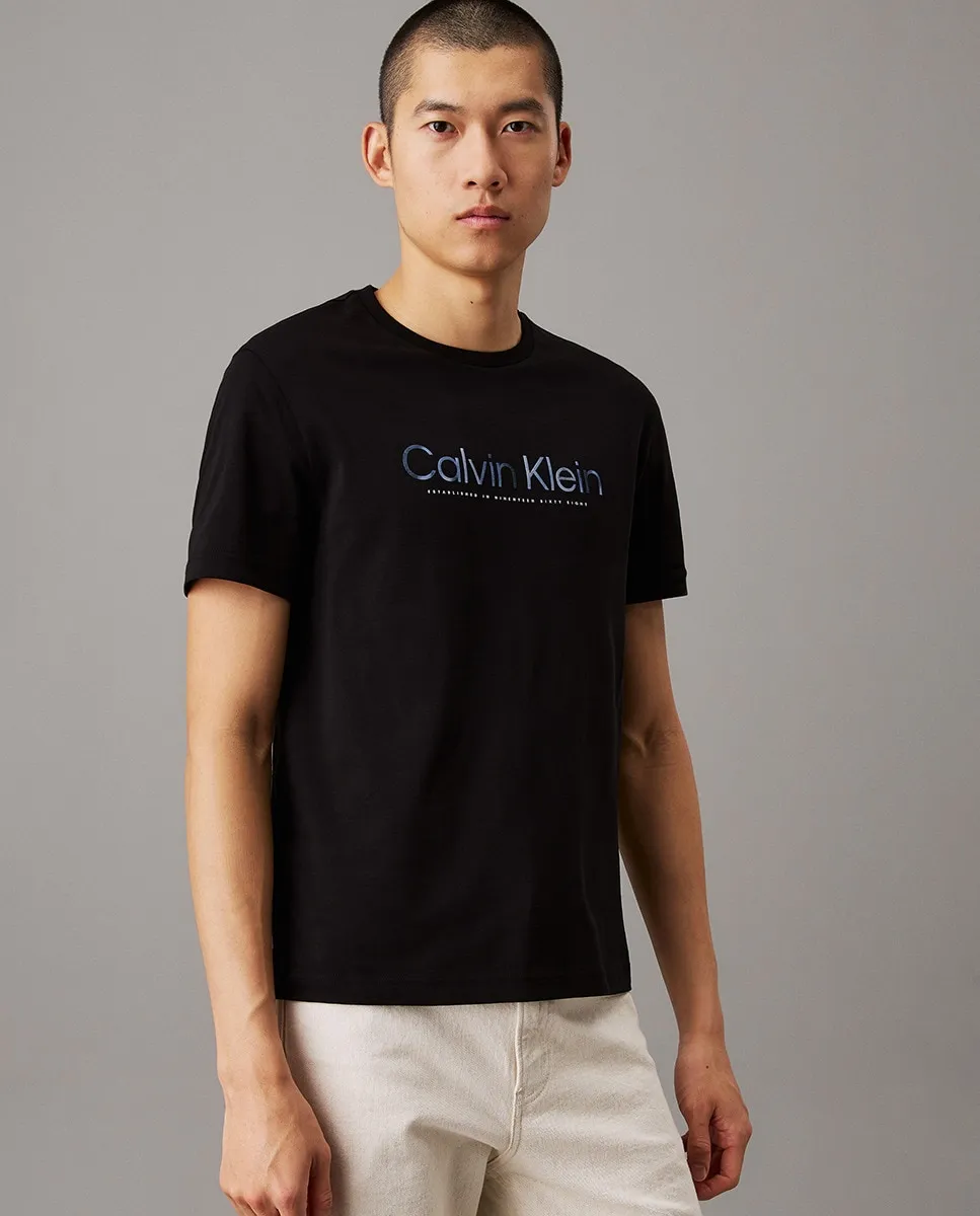 

Мужская футболка с атласным логотипом Calvin Klein, черный