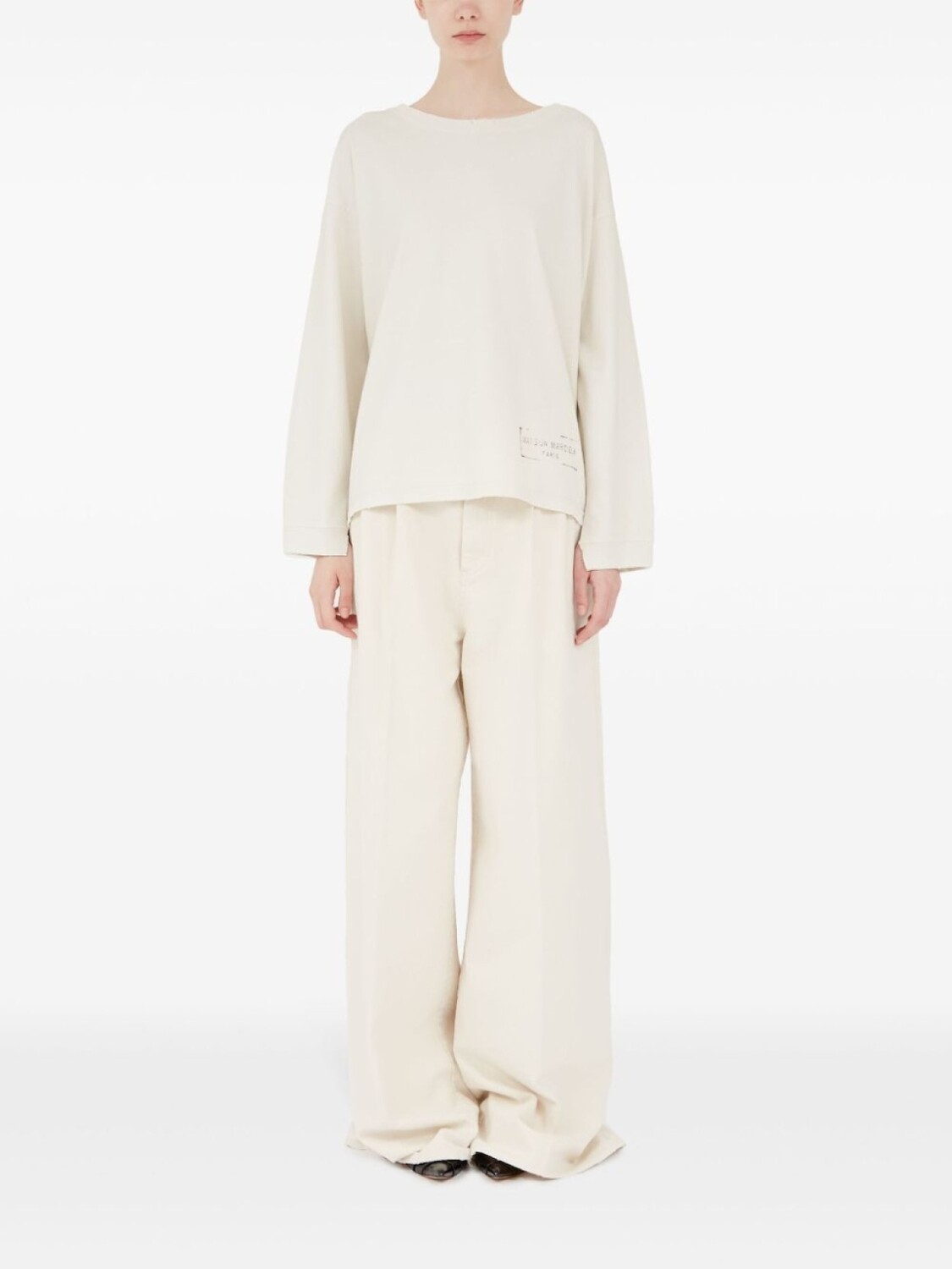Maison Margiela джемпер с круглым вырезом, нейтральный цвет — фото 2