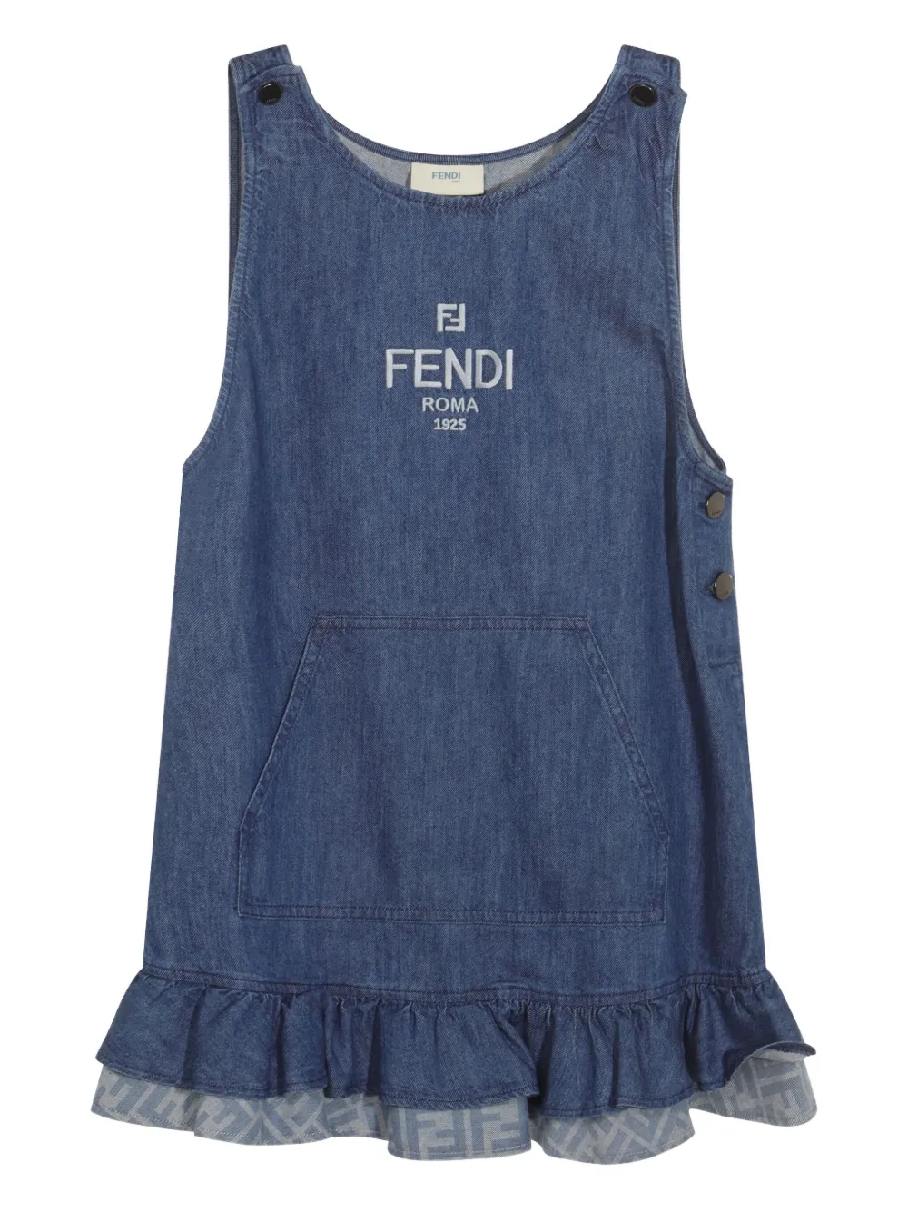 

Джинсовое платье с оборками FENDI KIDS, синий