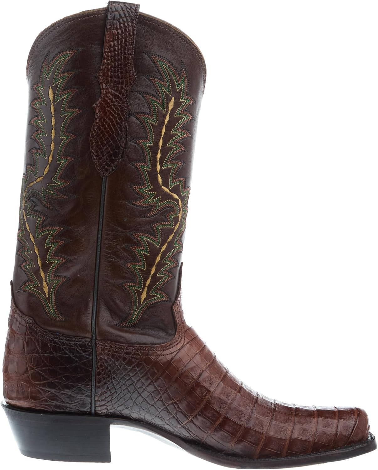 Мужские вестерн-бутсы Tony Lama Chasi Exotic Caiman с широким квадратным носком - Sp1012, коричневый — фото 4