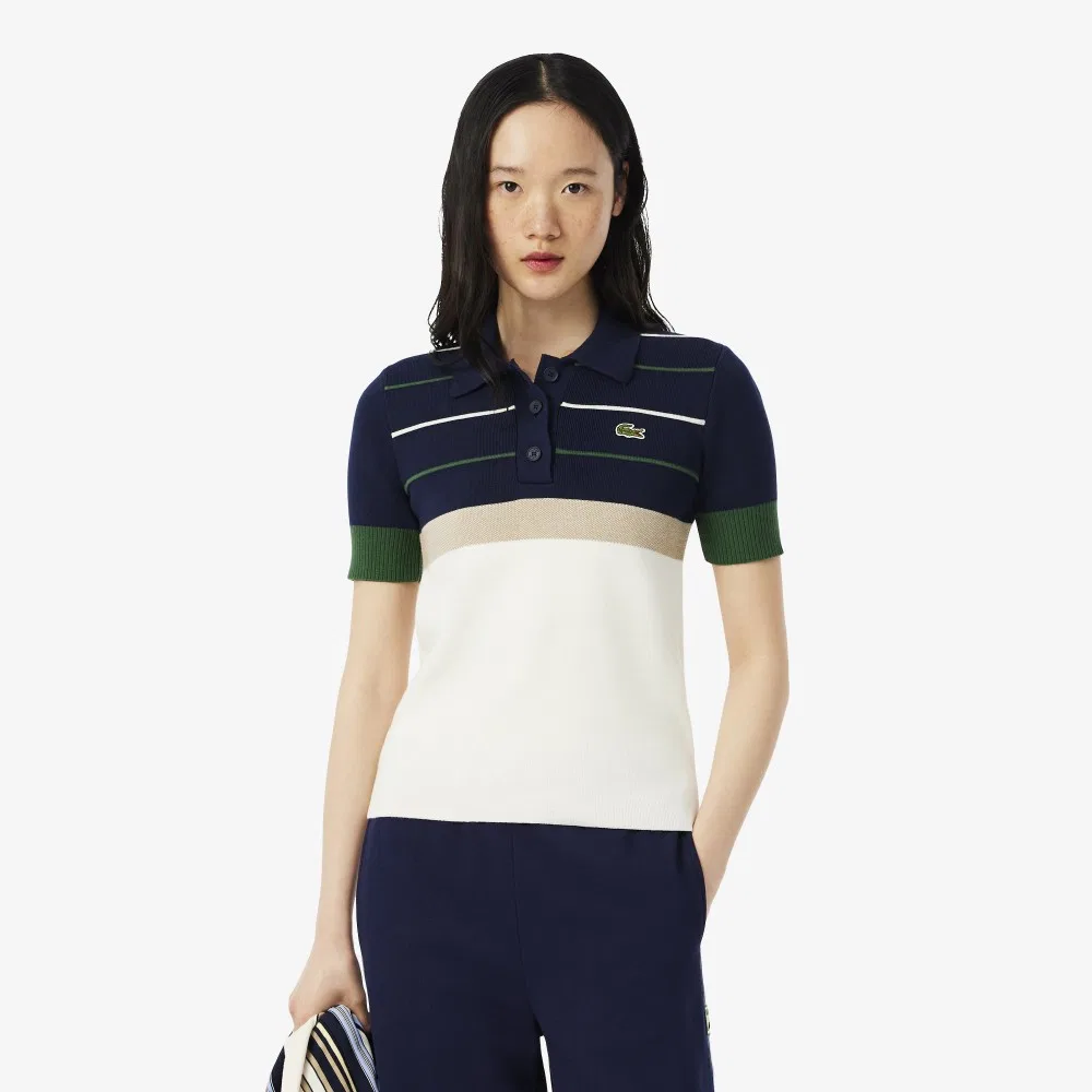 Свитер-поло Lacoste с цветными блоками, смешанные цвета