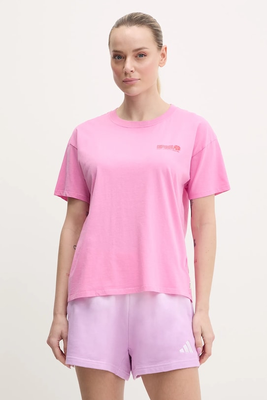 

Хлопковая футболка Rip Curl, розовый