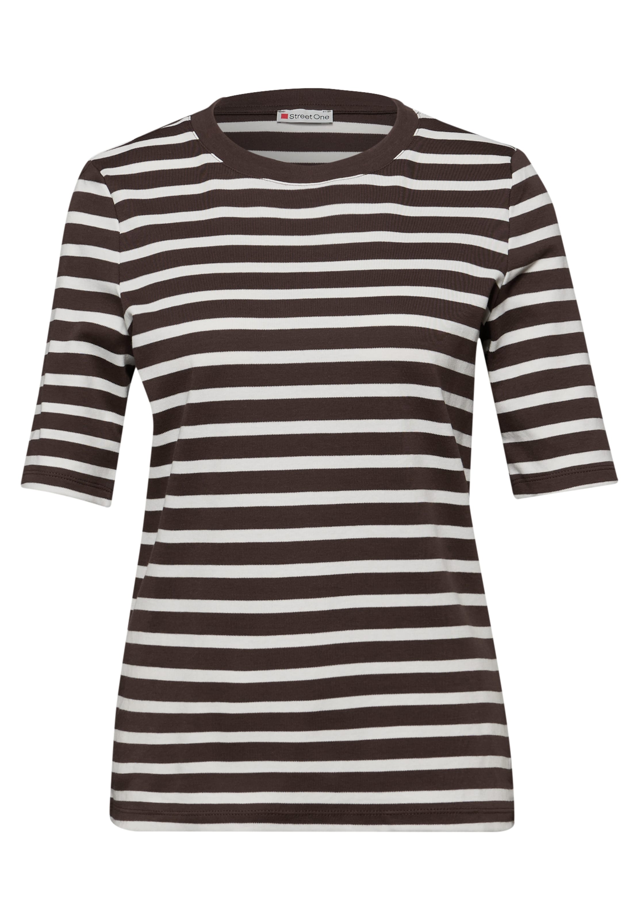 

STREET ONE Футболка в коричневом цвете, Коричневый, STREET ONE Футболка в коричневом цвете