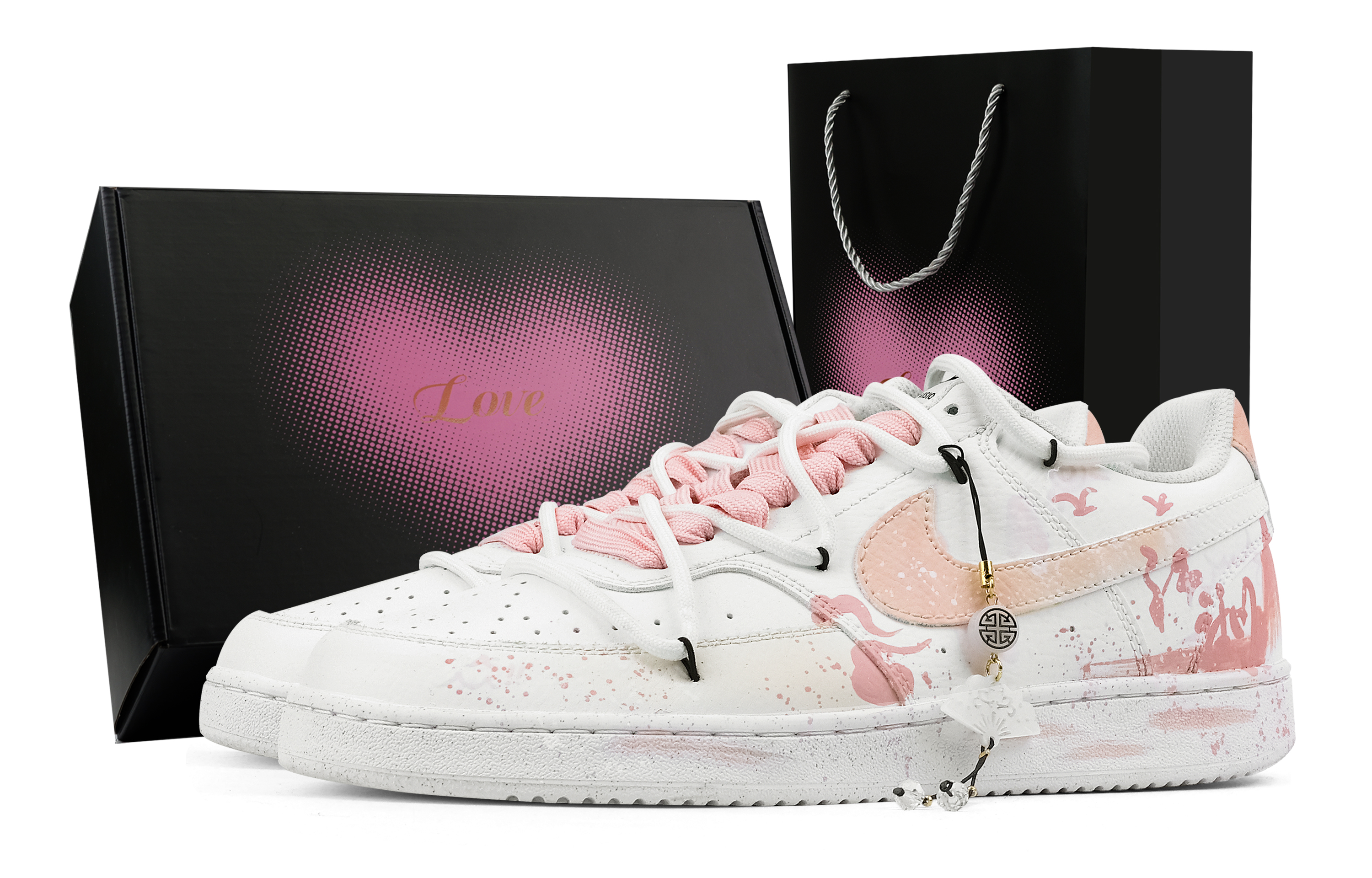 

Nike Кроссовки для скейтбординга Court Vision 1 Low Top, мужские, белые, розовые