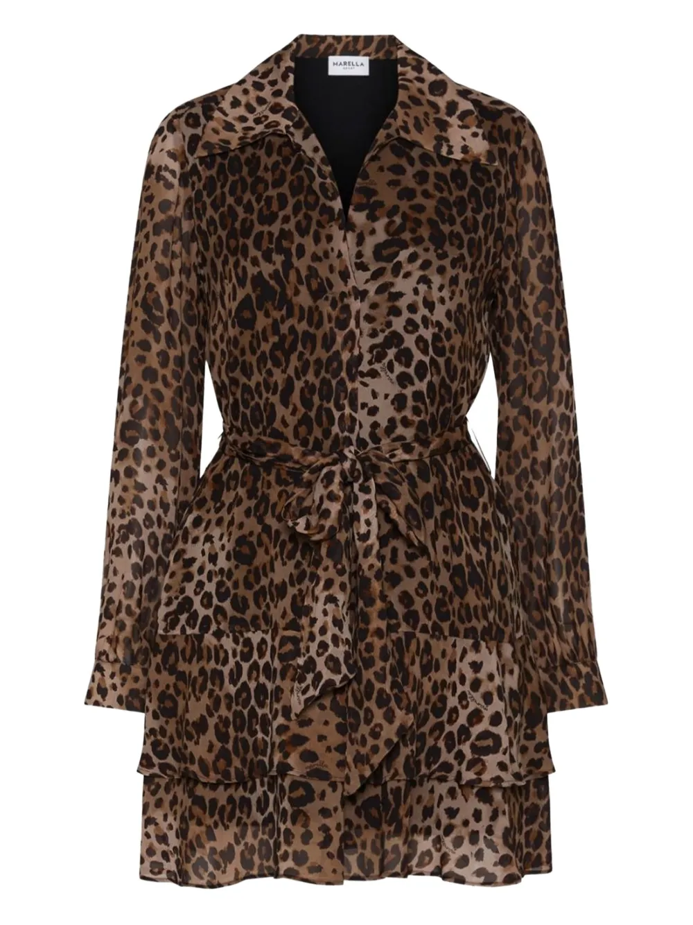 

Платье мини Fabio с леопардовым принтом Marella, коричневый