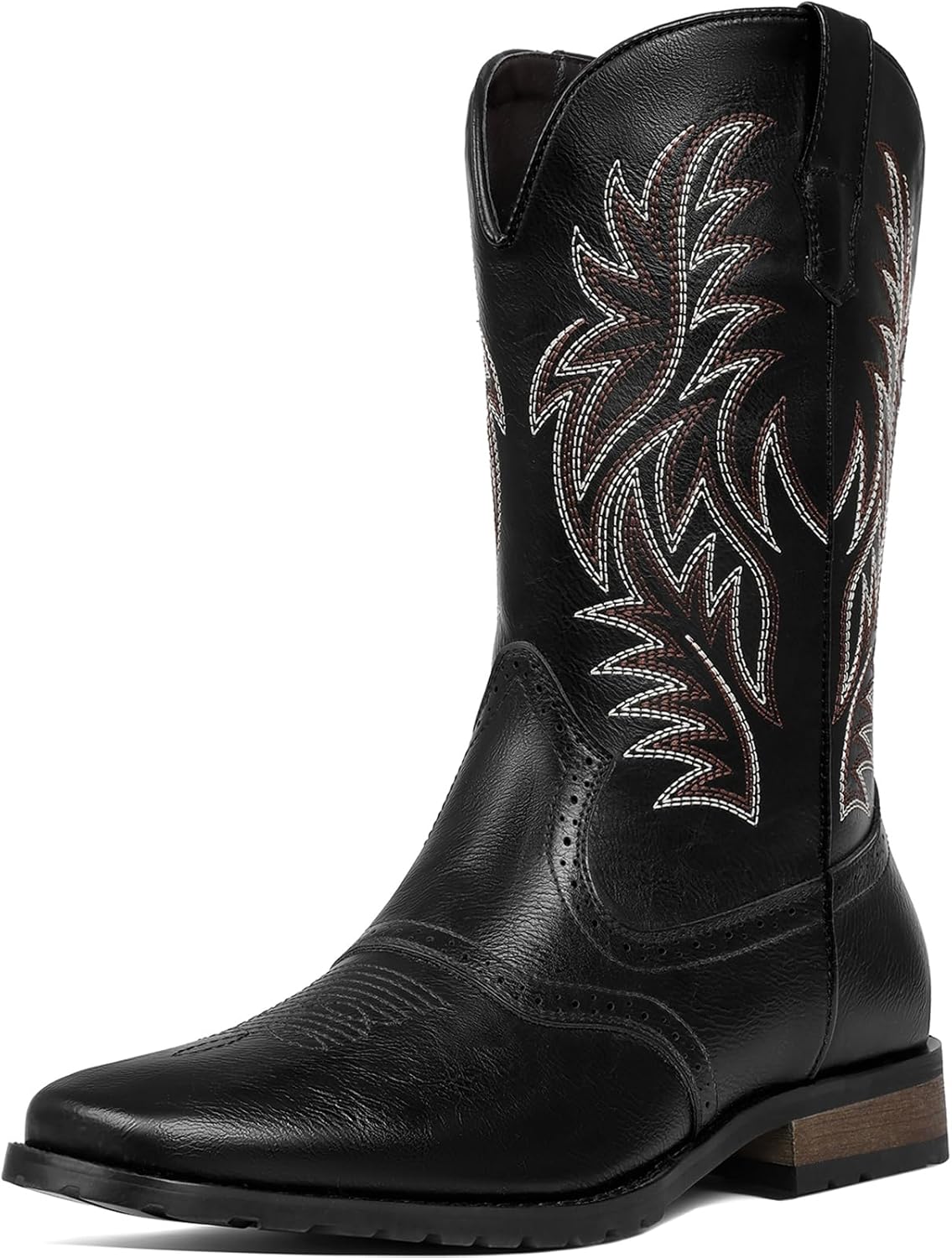 

Мужские ковбойские ботинки Tarkwa, западные мужские ботинки, ботинки с квадратным носком на липучке, противоскользящие сельские ботинки, ботильоны на массивном каблуке, прочные короткие ботинки для весны и осени, черный