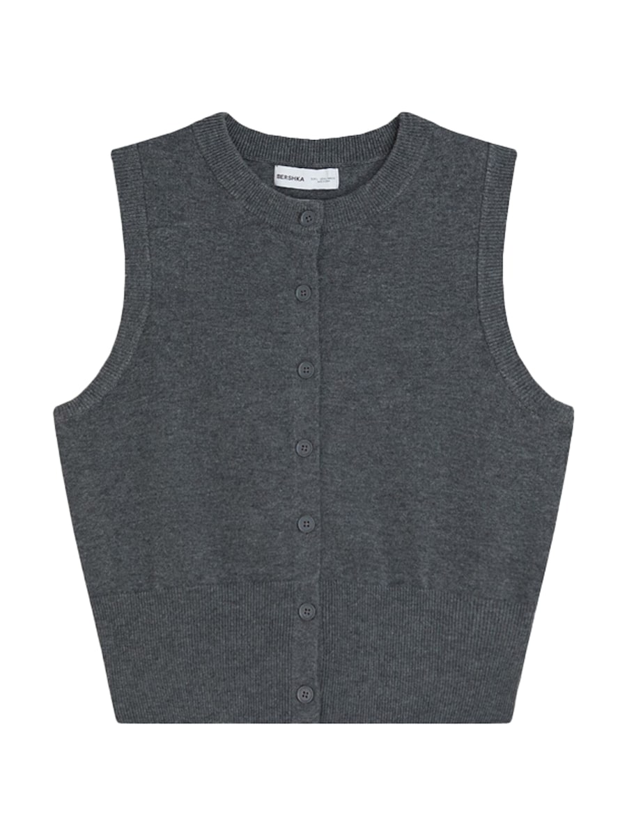 

Вязаный жилет Bershka, Mottled Grey