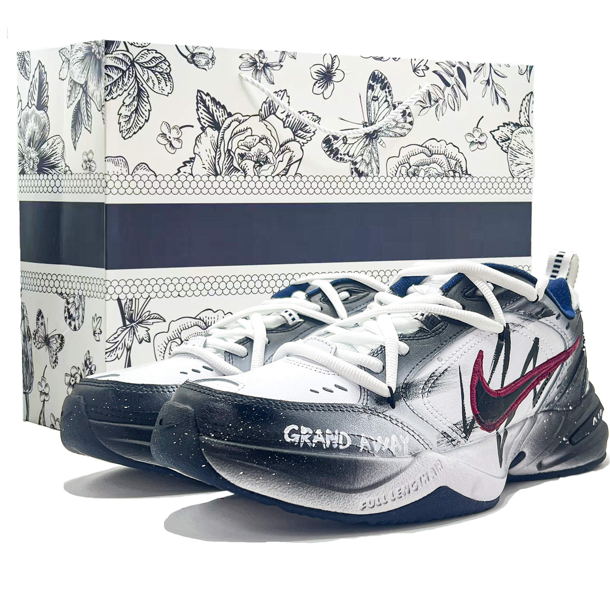 

Nike Air Monarch 4 легкие низкие массивные кроссовки, увеличивающие рост, мужские, белые, черные, синие