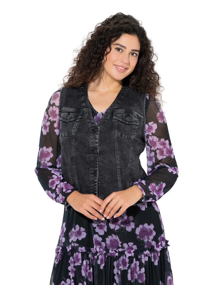 

Ulla Popken Джинсовый жилет черного цвета