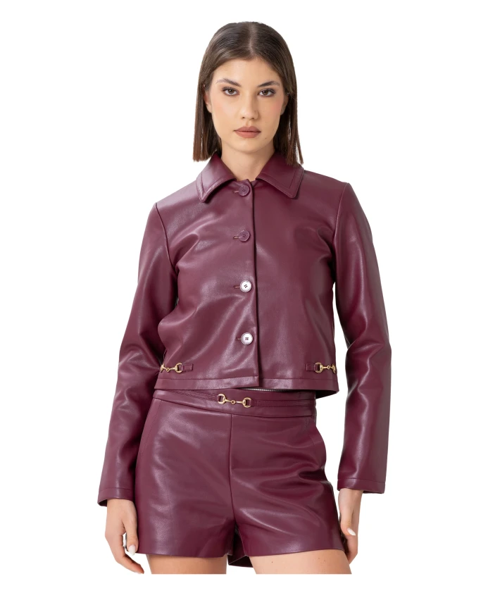 

Короткая куртка из искусственной кожи с воротником Kocca, красный